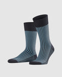 FALKE Oxford Stripe Chaussettes pour hommes - dark navy