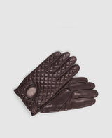 Gants avec motif à carreaux - Marron foncé