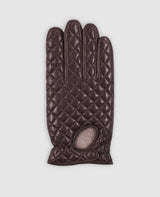 Gants avec motif à carreaux - Marron foncé