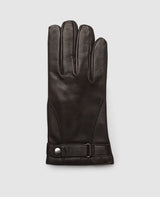 Gants avec bouton-pression - Brun foncé