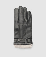 Gants en cuir avec manchette - Noir