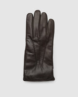 Gants avec couture décorative - Marron foncé