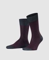 FALKE Chaussettes rayées Oxford pour hommes - anthracite mel.