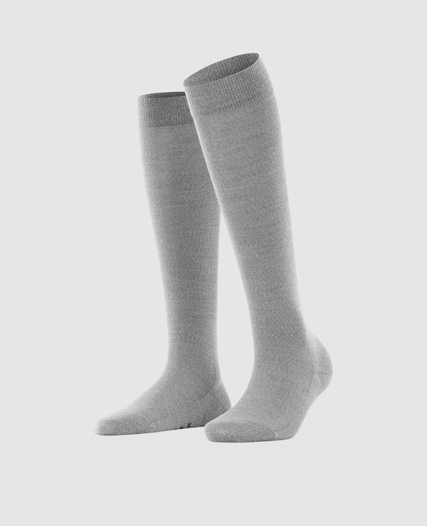 FALKE Softmerino Damen Kniestrümpfe - gris clair chiné