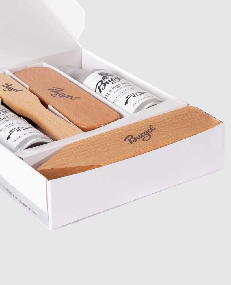 Ensemble d'entretien pour chaussures en daim Burgol - Incolore