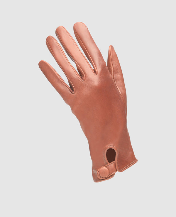 Gants avec bouton-pression - Marron rouge
