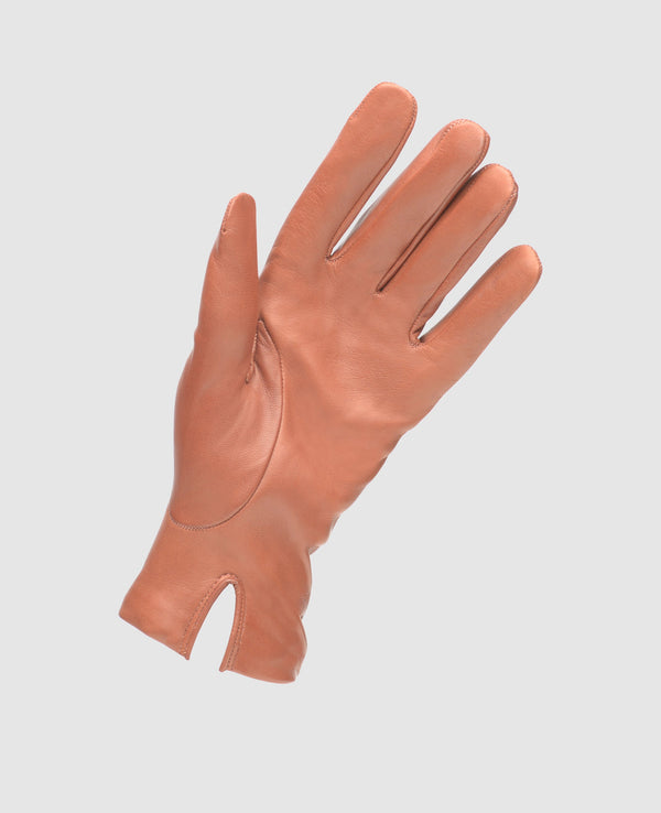 Gants en cuir fins - Rouge brun