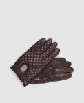Gants avec motif à carreaux - Marron foncé