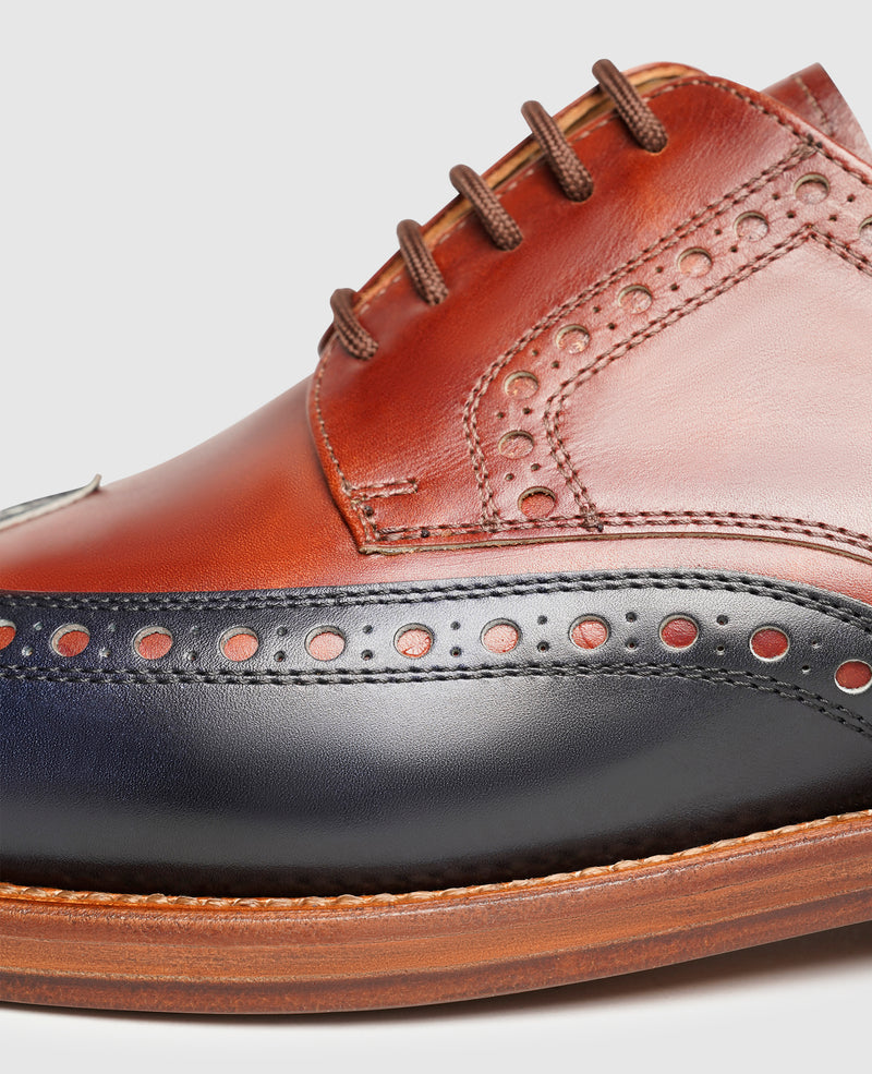 Luzern Full-Brogue TC - Bleu nuit/Whisky