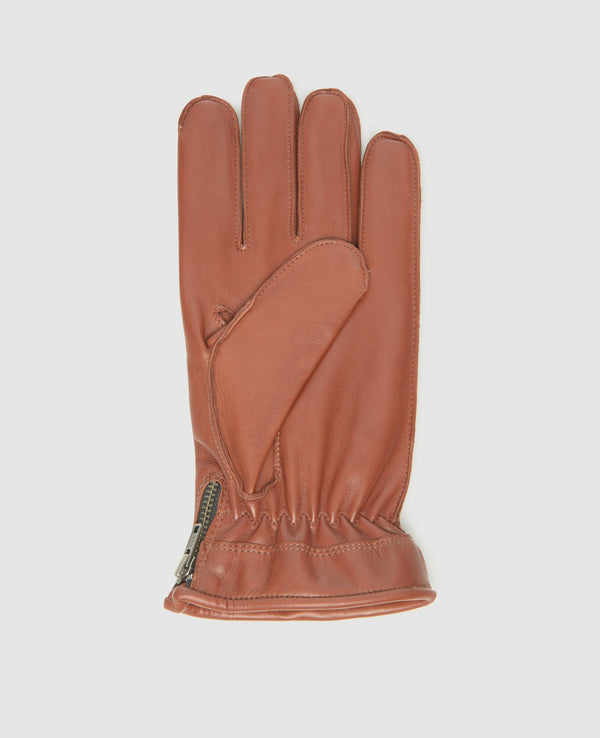 Gants avec fermeture éclair - Marron clair
