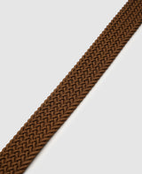Ceinture tressée élastique - Brun