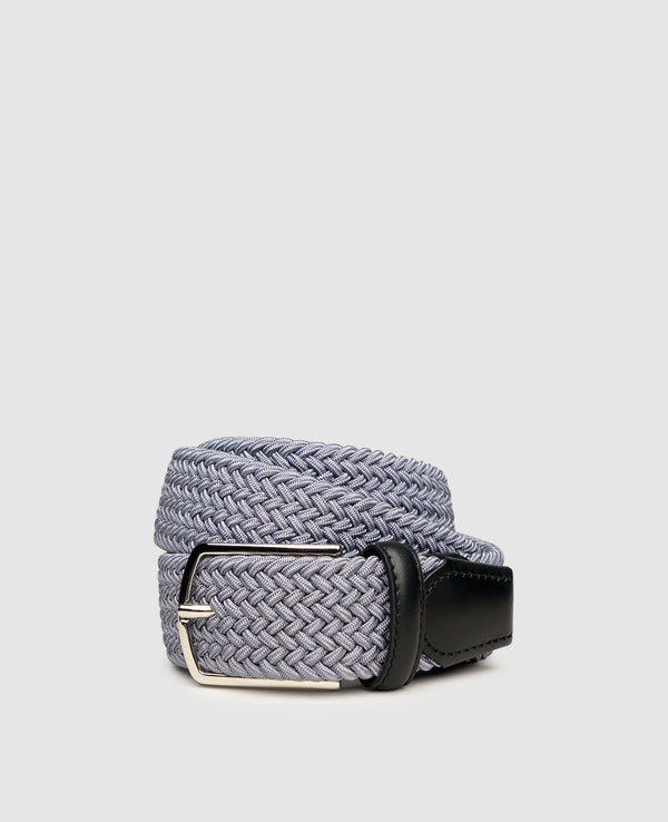 Ceinture tressée élastique - Gris clair