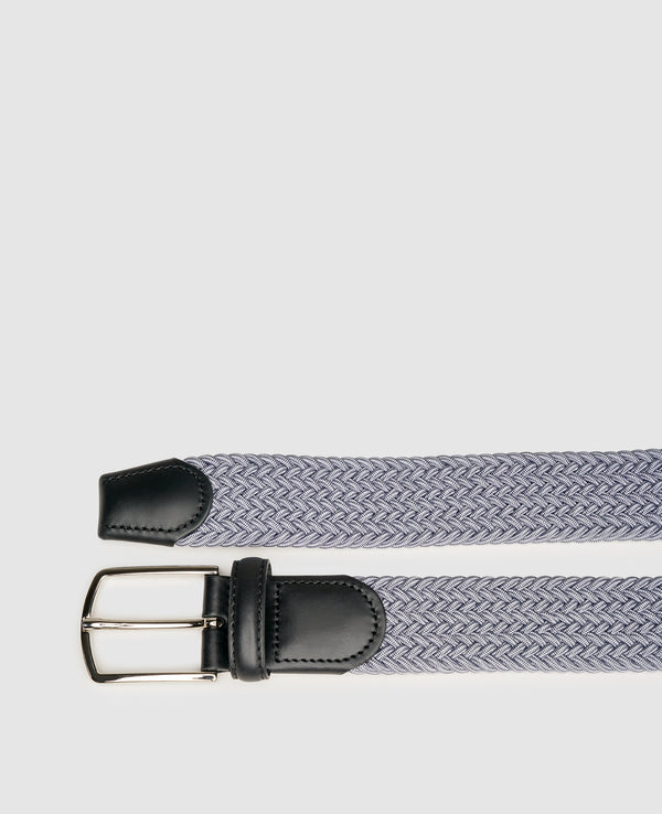Ceinture tressée élastique - Gris clair