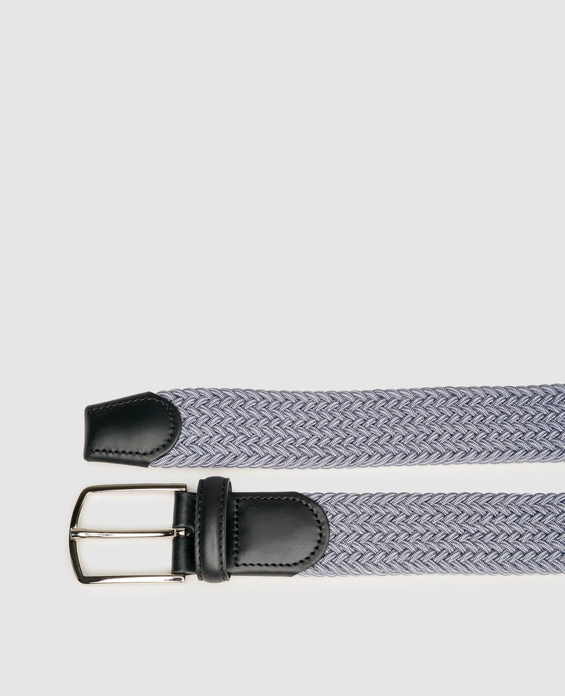 Ceinture tressée élastique - Gris clair