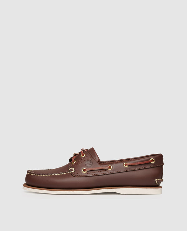 Chaussure bateau à 2 œillets pour hommes - Mittelbraun