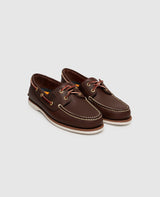 Chaussure bateau à 2 œillets pour hommes - Mittelbraun