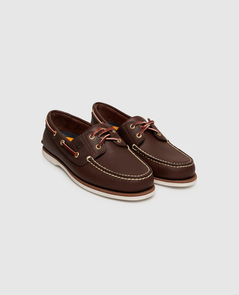 Chaussure bateau à 2 œillets pour hommes - Mittelbraun