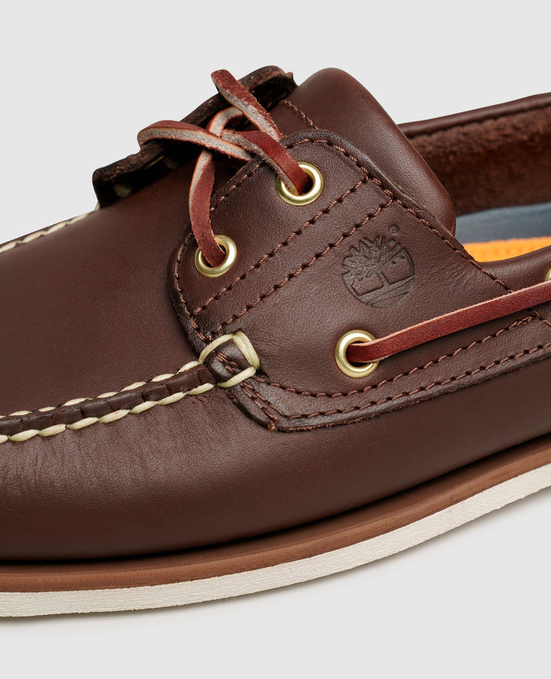 Chaussure bateau à 2 œillets pour hommes - Mittelbraun