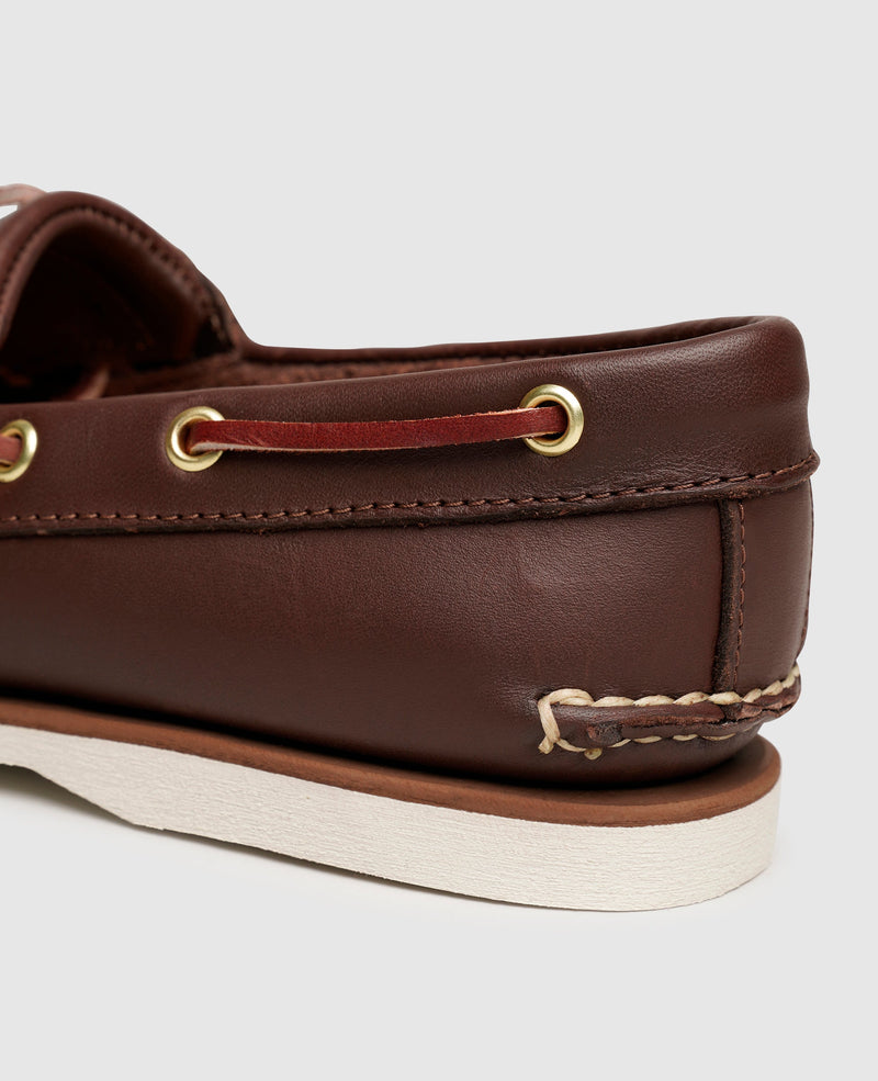 Chaussure bateau à 2 œillets pour hommes - Mittelbraun