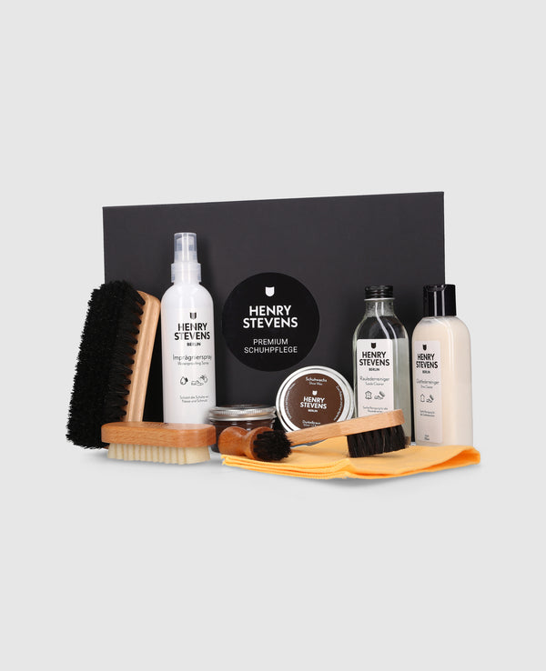 Ensemble d'entretien pour cuir lisse et suédé - Marron foncé