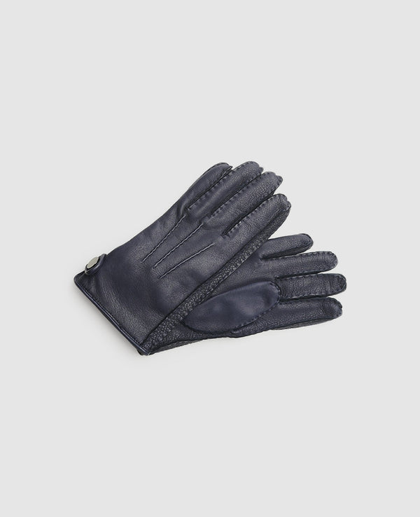 Gants en cuir de cerf - Bleu foncé