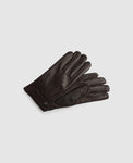 Gants avec bouton-pression - Brun foncé