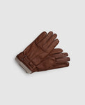 Gants en cuir avec poignet - Marron clair