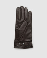 Gants avec couture décorative - Marron foncé