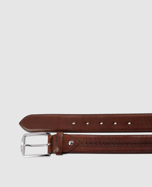 Ceinture Lochmustergürtel en brun foncé - brun foncé